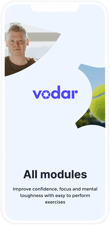 Vodar app preview with modules